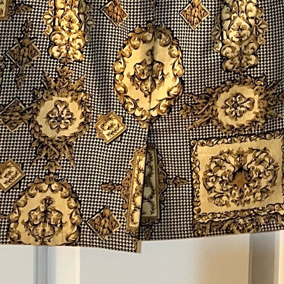 NWOT - Vintage Talbots Black and Gold Pattern Stretch Skirt - Picture 3 of 6